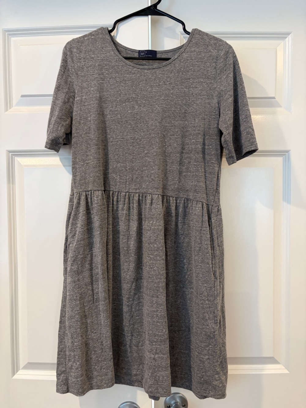 Gray Short Sleeve Babydoll Dress